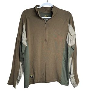 CABELA'S + ICEBREAKER MERINO Wool SIZE L WOMENS BROWN HALF-ZIP OUTDOOR PULLOVER